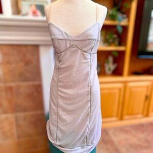 Rare Vintage BCBG runway Slip Dress.  Gray Spaghetti Strap Dress, Size Med.